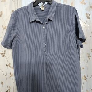 L.L. Bean Blue Striped Women's Top